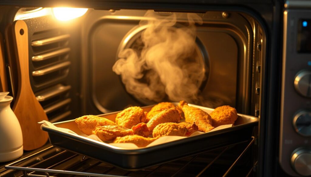 Reheating oven fried chicken