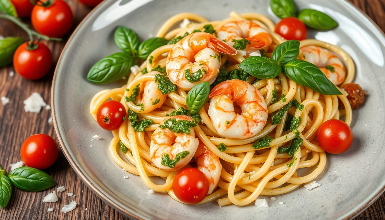 Shrimp Pesto Pasta