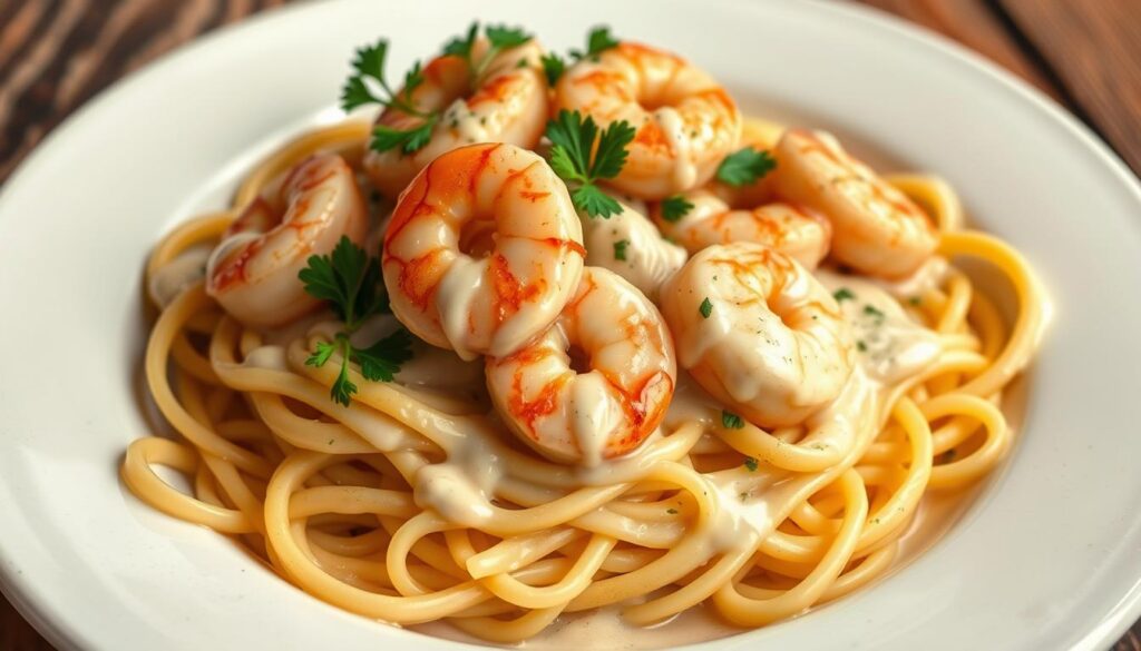 creamy shrimp scallop fettuccine